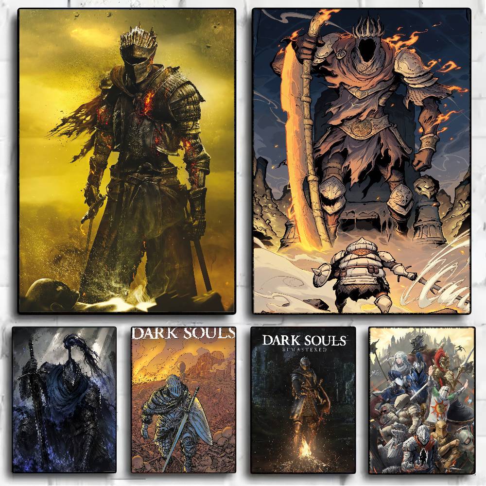 Retro Poster Gaming - Pôsteres Vintage do Jogo Dark Souls,