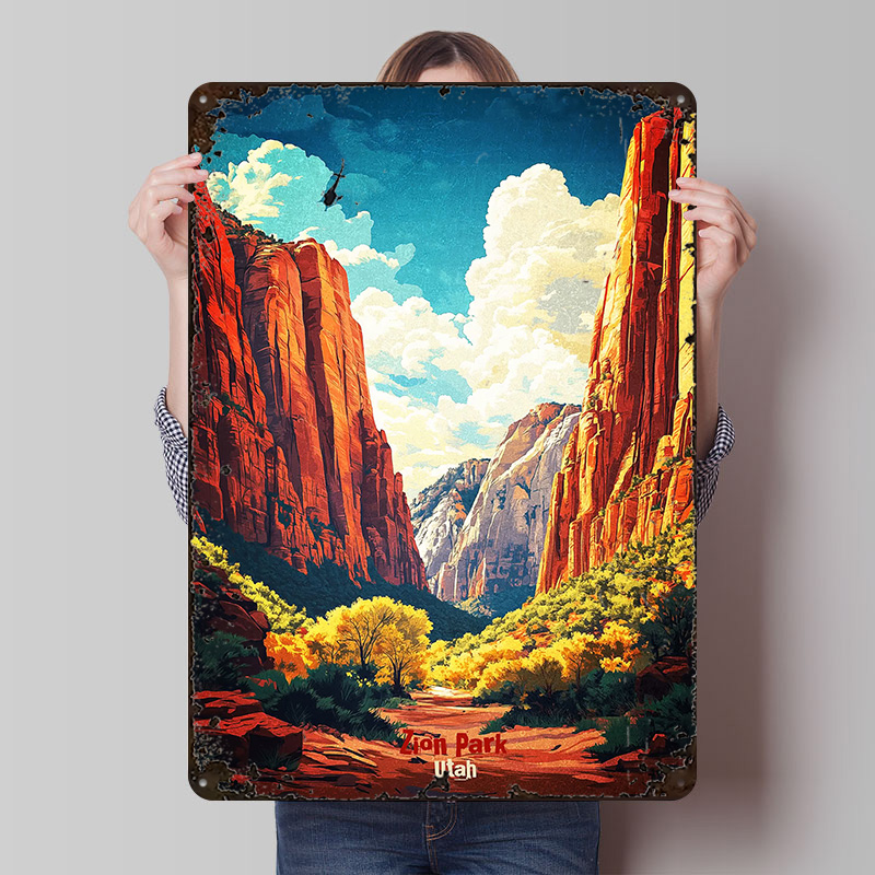 Retro Poster Gaming - Zion parque nacional arte impressa cartazes