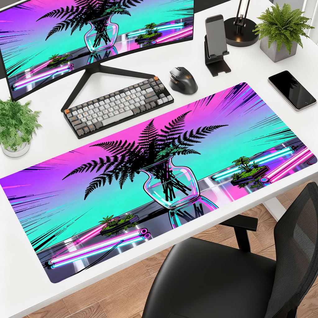 Retro Gaming Desk - Mouse Pad Retrô com Estampa de