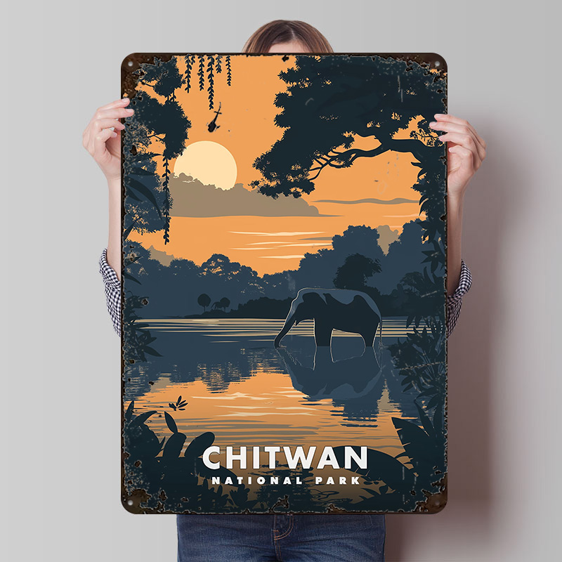 Retro Poster Gaming - Pôster Metálico do Parque Nacional de