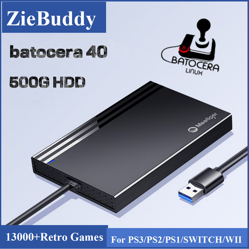 Retro Gaming Hdd - ZieBuddy Batocera 40 Linux 500G HDD