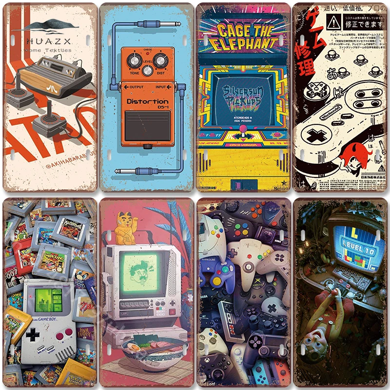 Retro Gaming For Tv - Placa de Metal Vintage para Jogos,