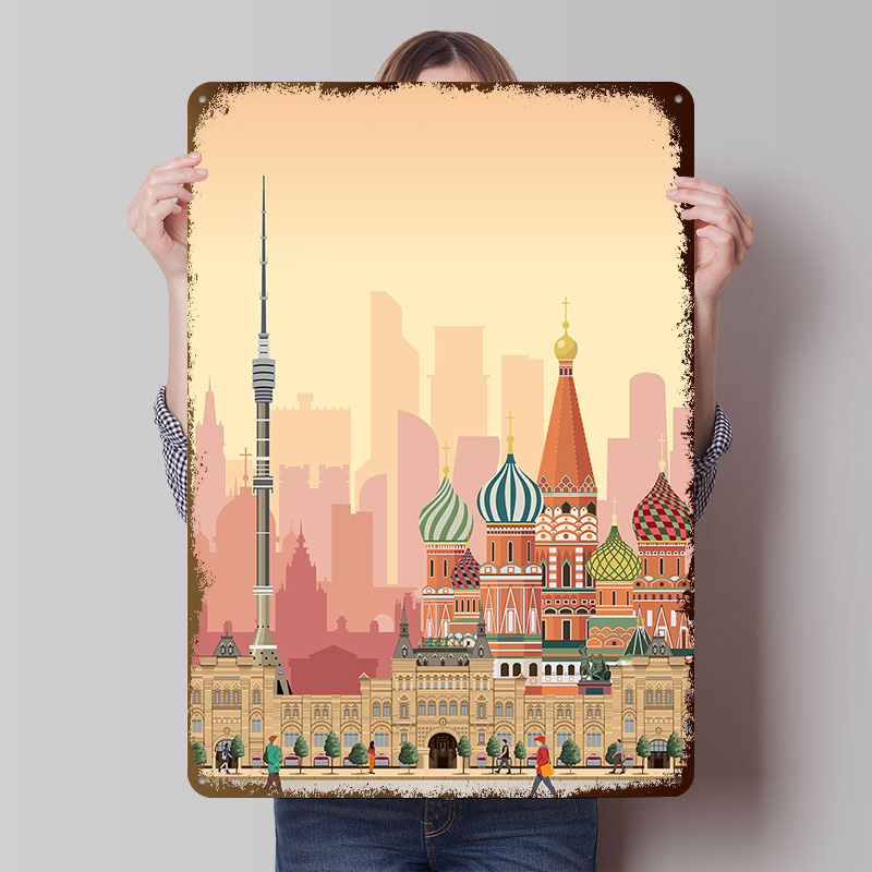 Retro Poster Gaming - Pôster Impresso de Viagem a Moscou,