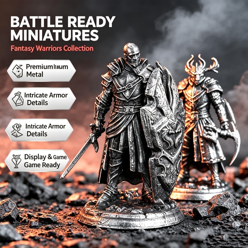 Retro Gaming Table - Figura de Cavaleiro Medieval em Miniatura