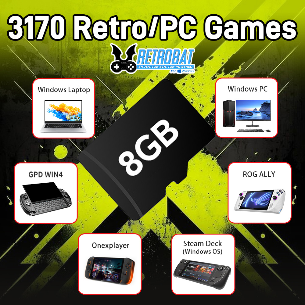 Retro Gaming Theme - Cartão tf de jogo de 8gb