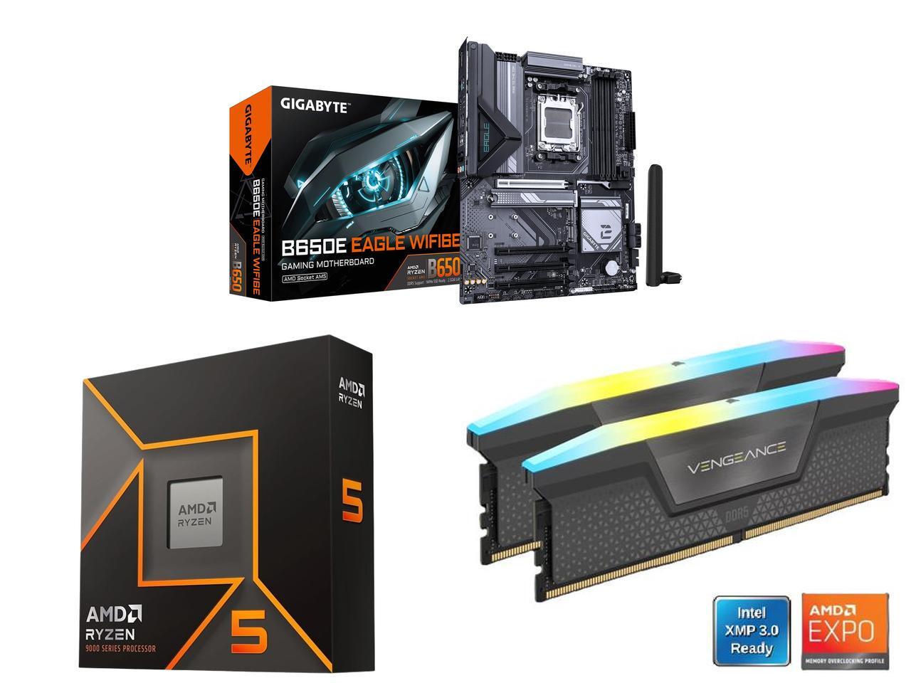 Corsair Ram Vengeance 16Gb - Placa-mãe GIGABYTE B650E EAGLE WIFI6E AMD
