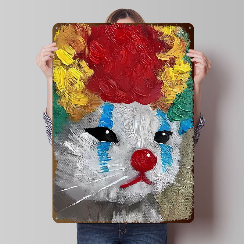 Palhaço triste gato pintura fl - Retro Poster Gaming avaliação e preço