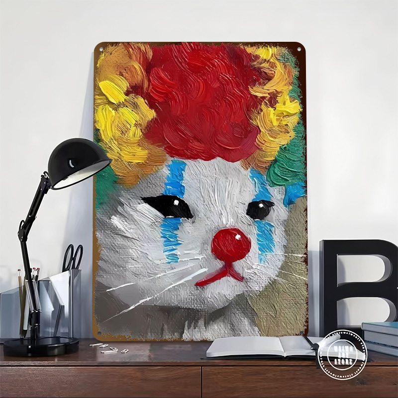 Palhaço triste gato pintura fl - Retro Poster Gaming avaliação e preço