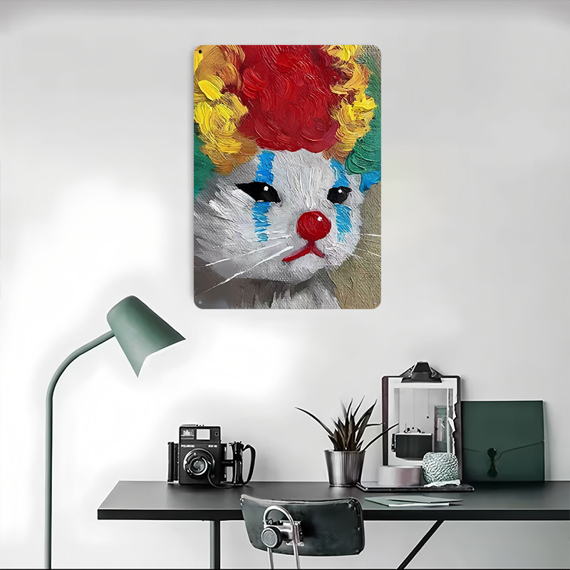 Palhaço triste gato pintura fl - Retro Poster Gaming avaliação e preço