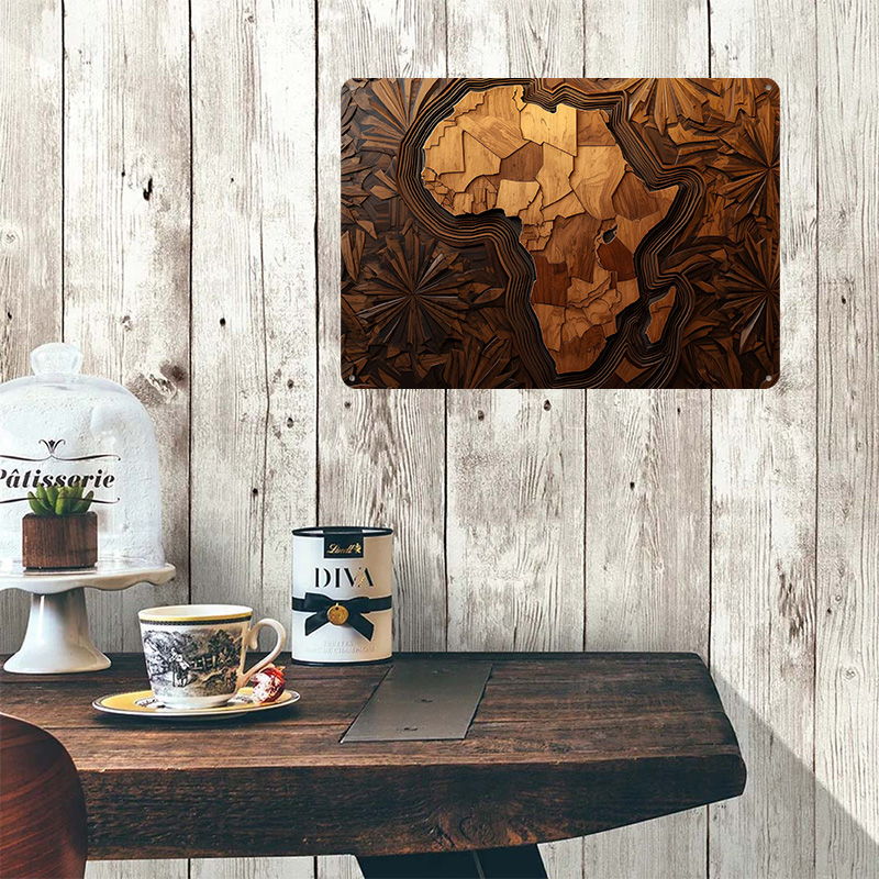 Mapa da África escultura em ma - Retro Poster Gaming avaliação e preço