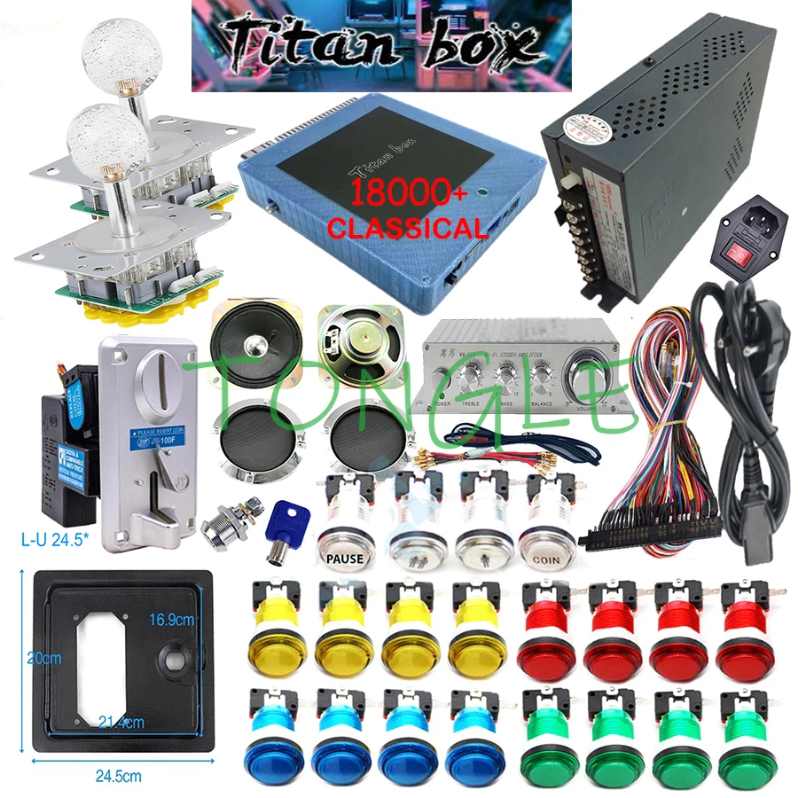2 jogadores caixa titan 18000  - Arcade Button Kit avaliação e preço