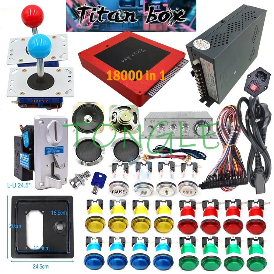 2 jogadores caixa titan 18000  - Arcade Button Kit avaliação e preço